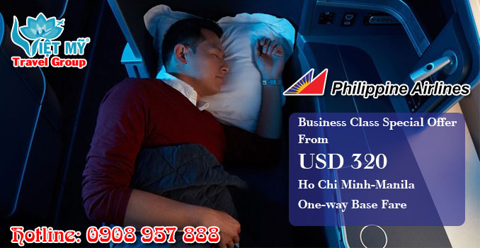 Khuyến mãi một chiều hạng thương gia Philippine Airlines