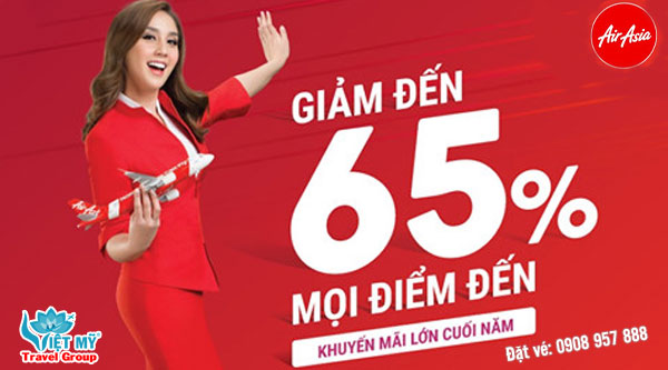 AirAsia giảm 65% giá vé cho mọi điểm đến