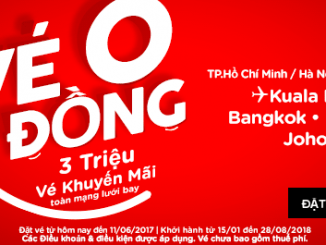Khuyến mãi khủng - Vé máy bay Air Asia giá 0 đồng