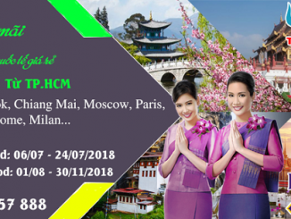 Thai Airways khuyến mãi tháng 7 bay quốc tế