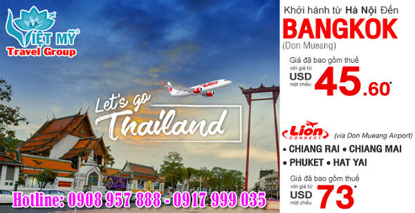 Khuyến mãi bay Thái Lan giá rẻ hãng Thai Lion Air