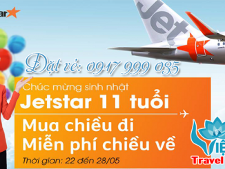 Mua vé chiều đi miễn phí chiều về mừng sinh nhật Jetstar