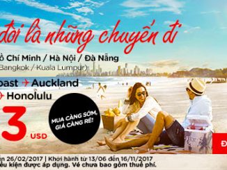 AirAsia ưu đãi vé rẻ đi Úc, New Zealand, Nhật Bản và Mỹ