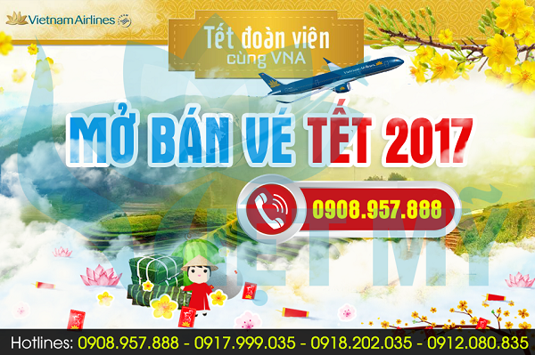 Vietnam Airlines mở bán vé máy bay cận Tết Đinh Dậu 2017