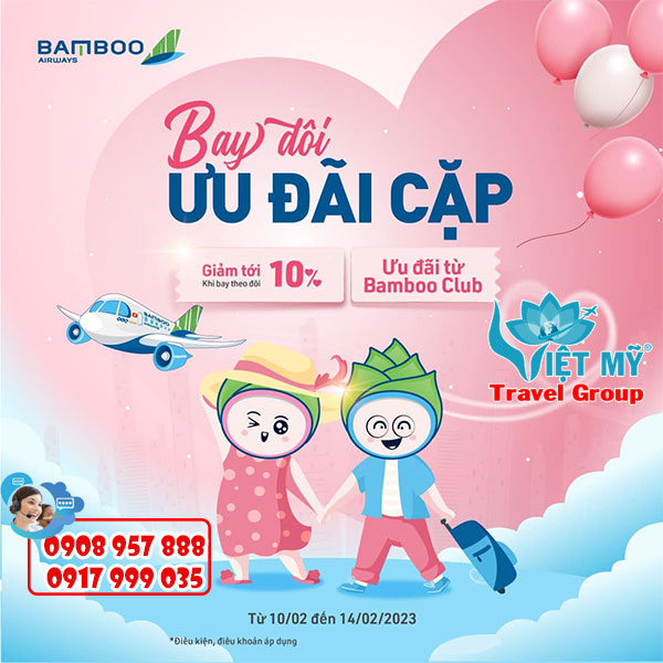 Valentine bay đôi ưu đãi cặp cùng Bamboo Airways